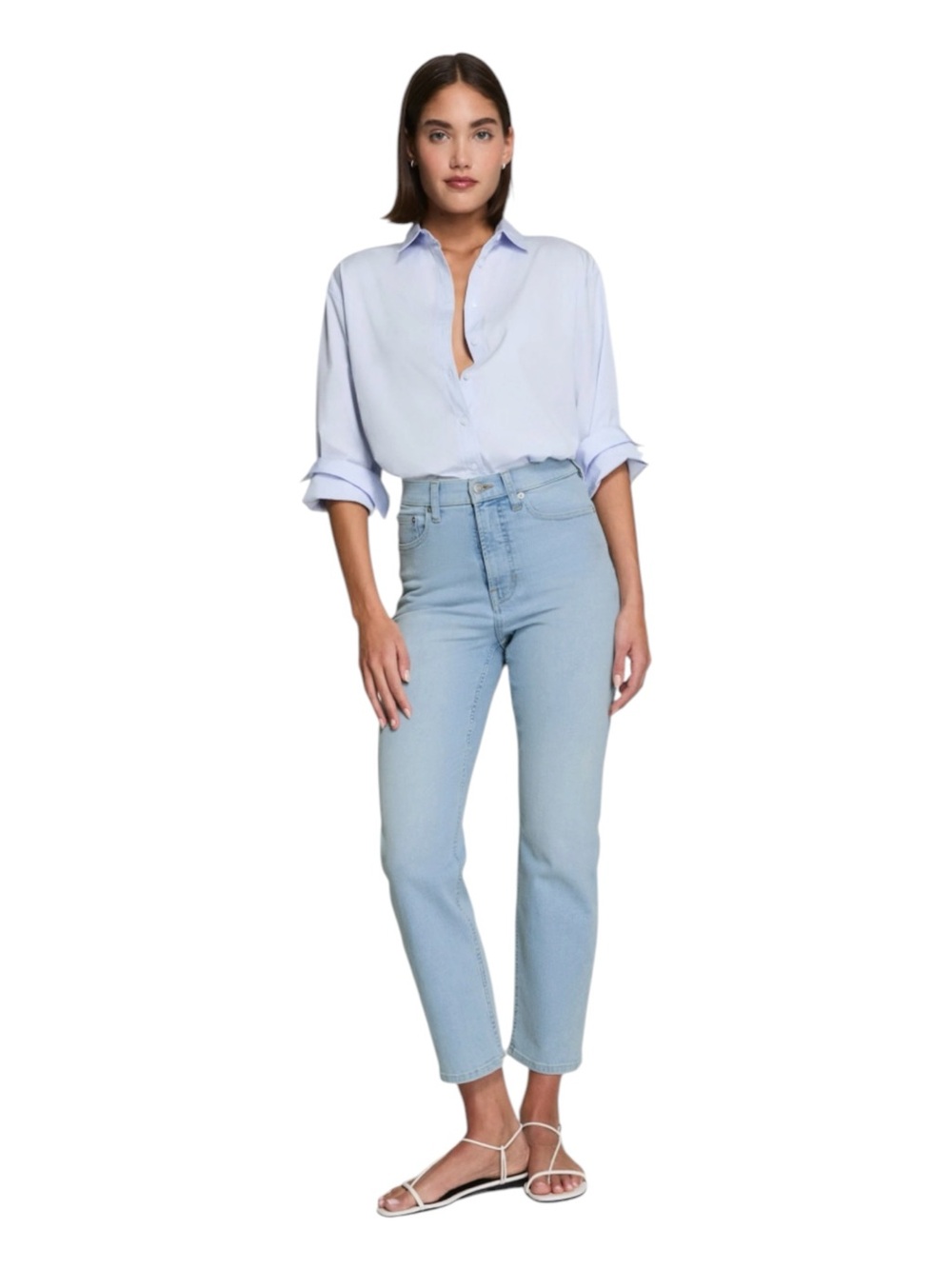 NWT SPANX Lycra Fitsense Slim Straight Jeans in Turner Wash Size 0